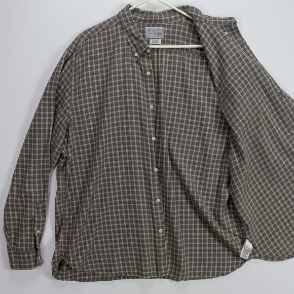 Lucky Brand Plaid Brushed Cotton Button Down Shirt Men’s XXL Gray Rust Workwear - Picture 8 of 14